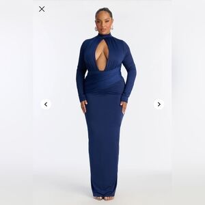 Fashion Nova Midnight Blue Long Sleeve Dress